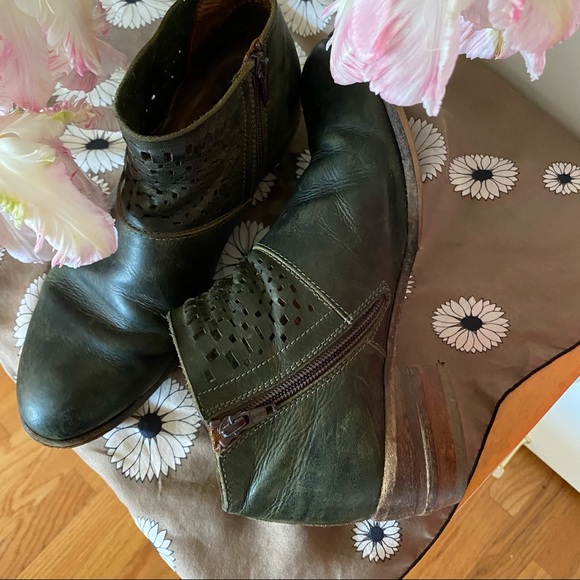 Moma Italian Leather Boots Rustic Green 38.5 - Picture 9 of 9